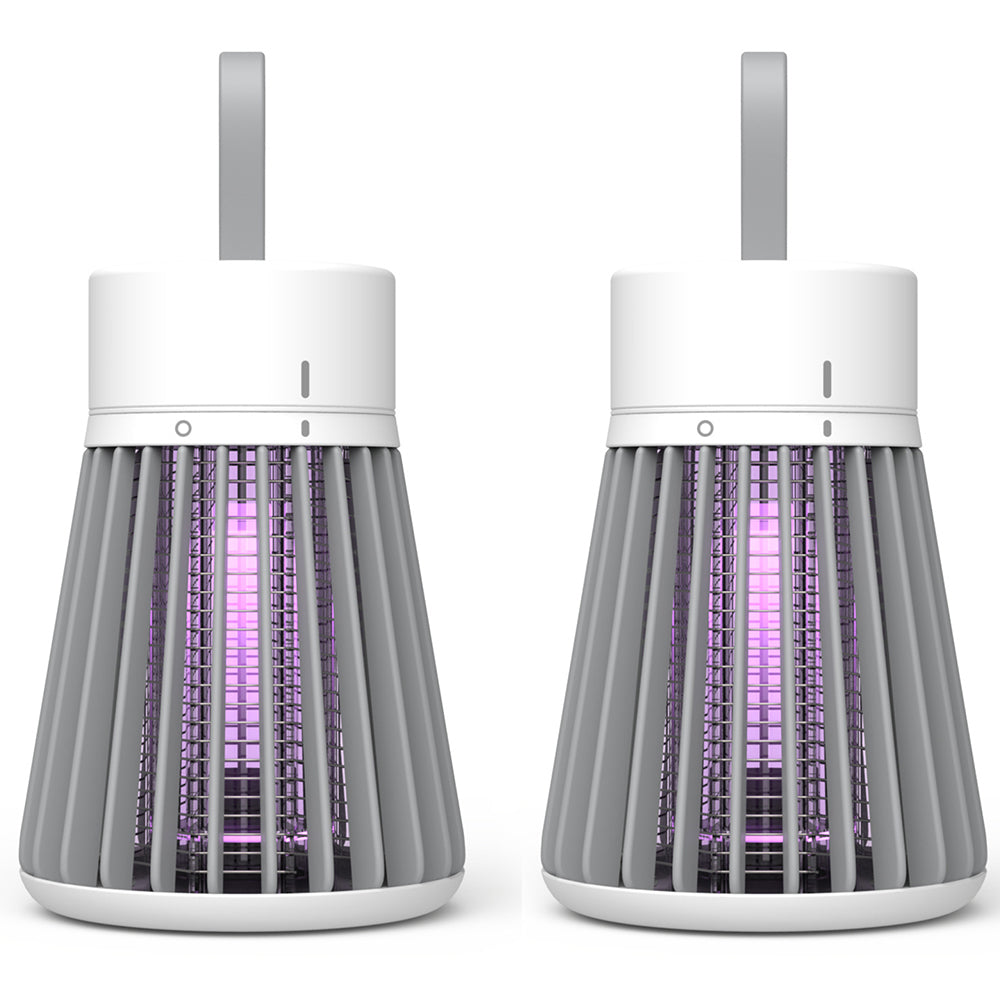 2X White Mosquito Insect Killer Lamp Electric USB LED Light Bug Zapper Trap