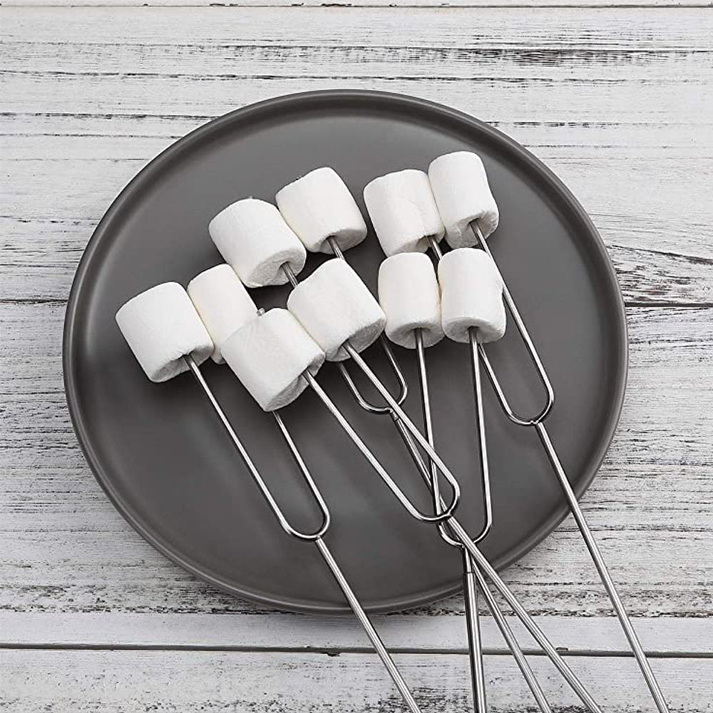 16Pcs Telescopic Stainless Steel Barbecue Forks Retractable BBQ Roasting Sticks