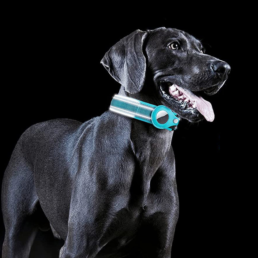 5 Pack S Aqua Blue Pet Reflective Collar Adjustable Dog Collar for Airtag