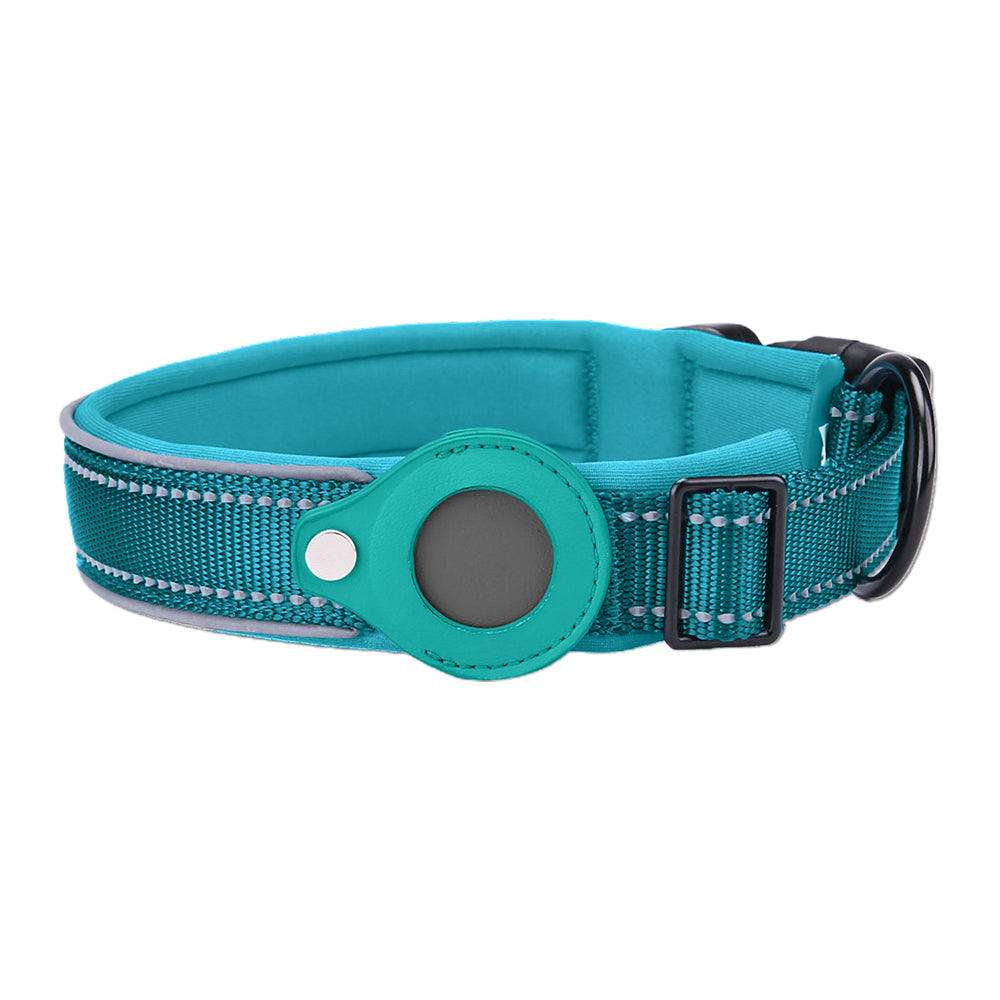 5 Pack M Aqua Blue Pet Reflective Collar Adjustable Dog Collar for Airtag