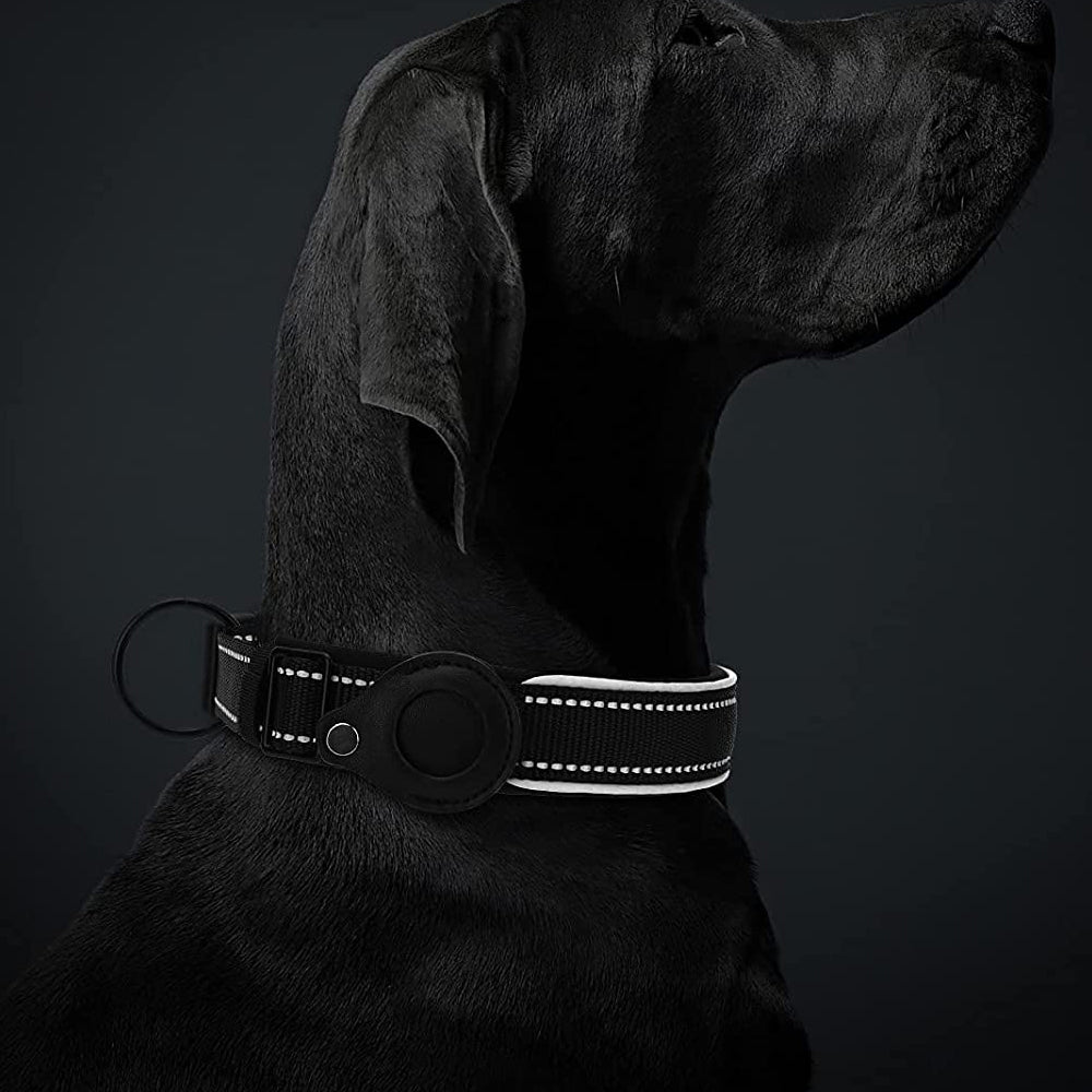 5 Pack L Black Pet Reflective Collar Adjustable Dog Collar for Airtag