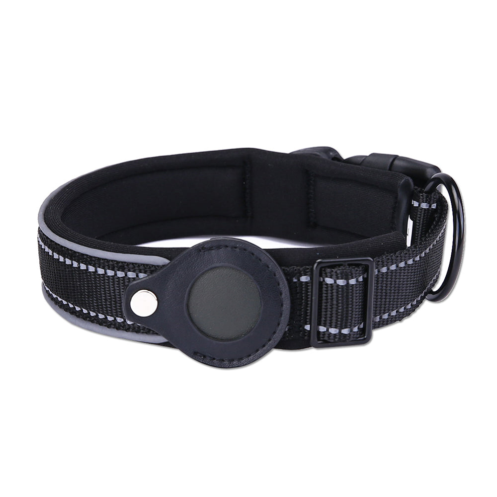5 Pack L Black Pet Reflective Collar Adjustable Dog Collar for Airtag