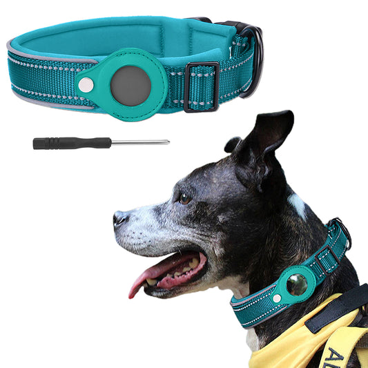 5 Pack S Aqua Blue Pet Reflective Collar Adjustable Dog Collar for Airtag