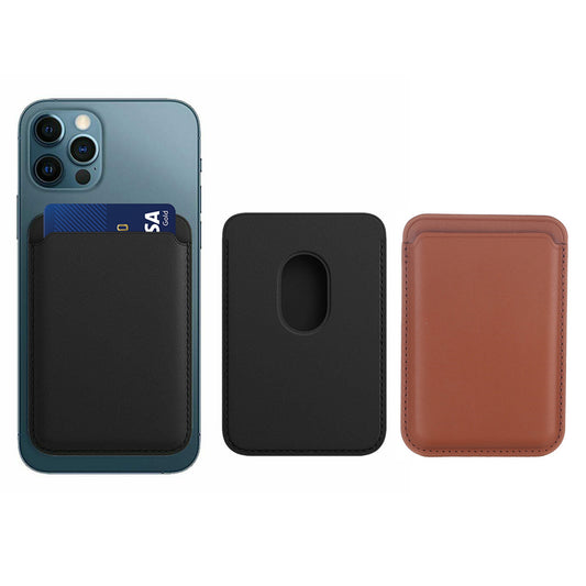 2X Black Brown Magnetic PU Leather Mobile Phone Wallet Card Holder for MagSafe