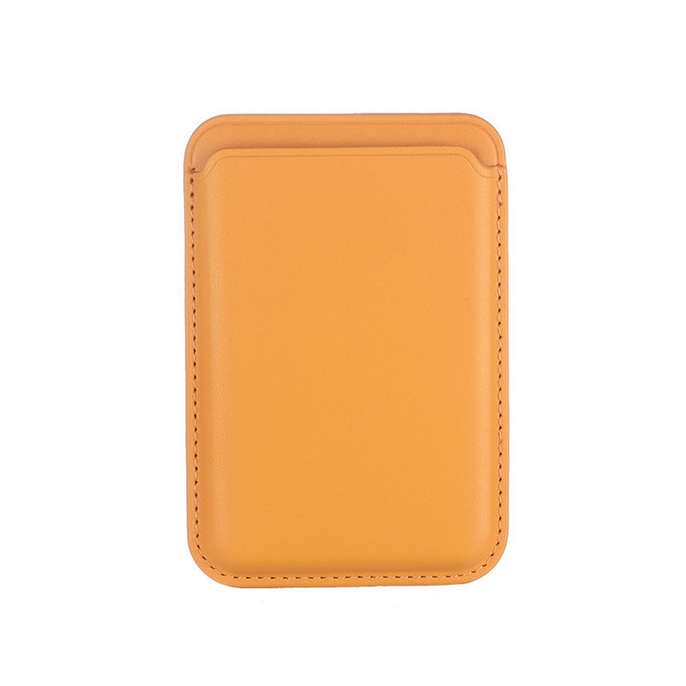 2X Black Yellow Magnetic PU Leather Mobile Phone Wallet Card Holder for MagSafe