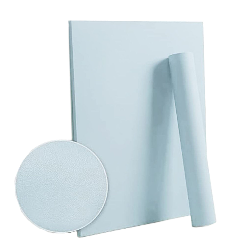 3 Rolls Self-Adhesive Solid Color Wallpaper Wall Sticker Home Decor Blue Grey Green