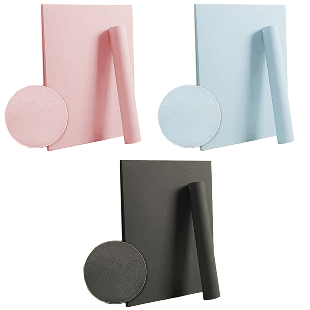 3 Rolls Self-Adhesive Solid Color Wallpaper Wall Sticker Home Decor Blue Grey Pink