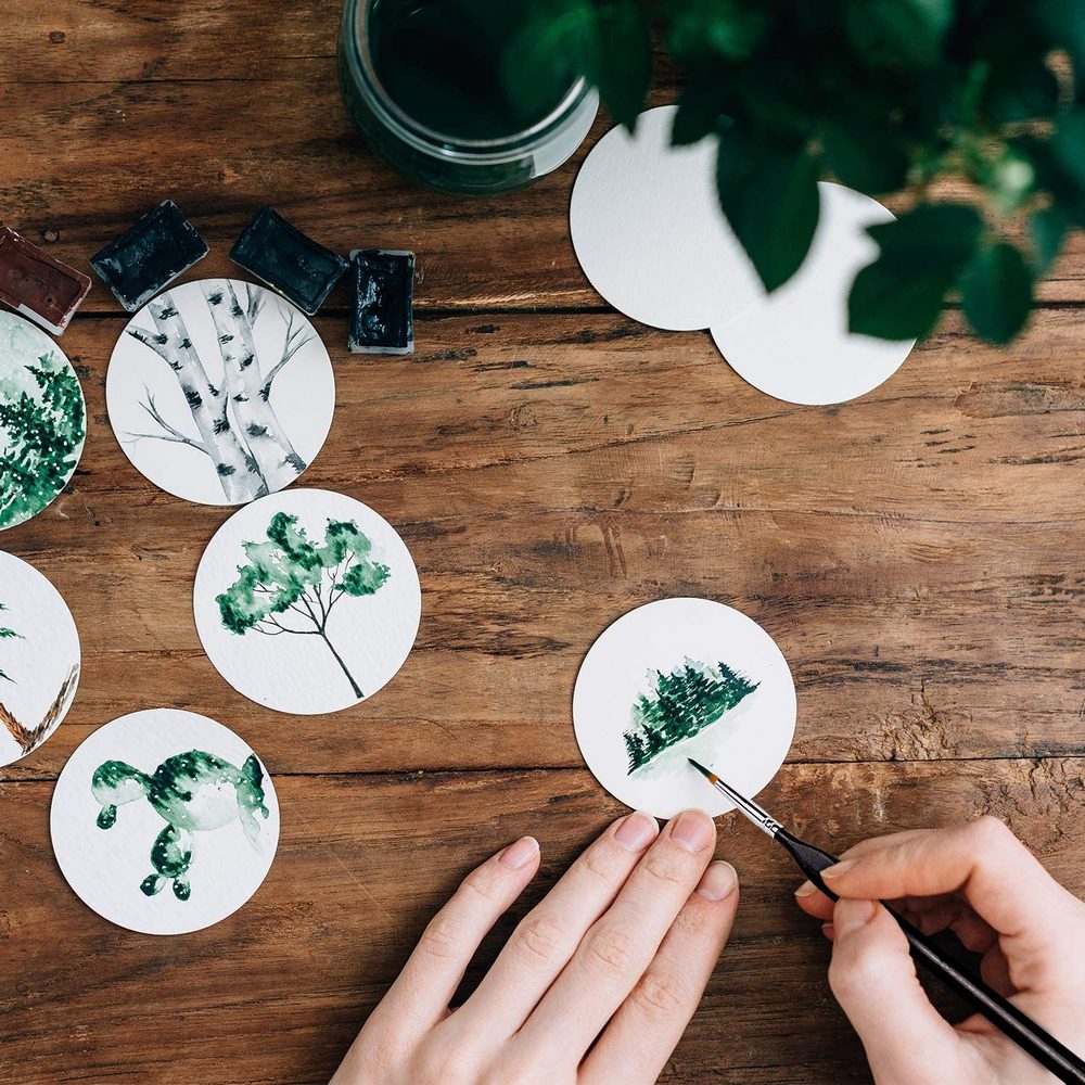 15Pcs Detail Paint Brush Set Miniature Painting Brush Fine Tip Drawing Brush Kit