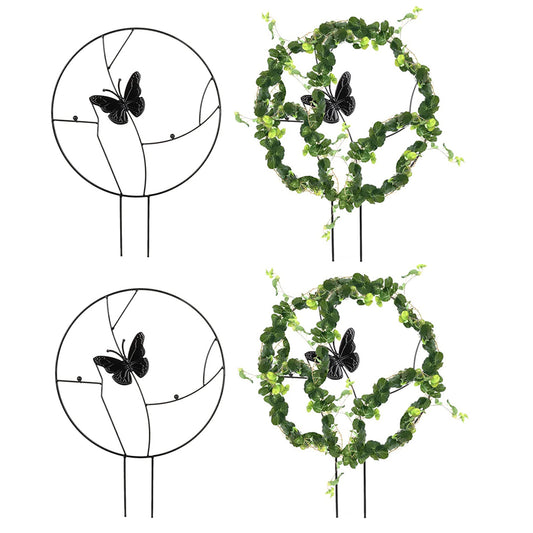 4 X Butterfly Potted Plant Trellis Climbing Vine Plants Support Frame Home Decor