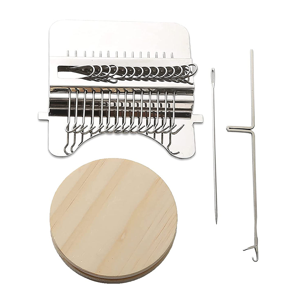 Wooden Small Loom Speedweve Type Weave Tool Set DIY 14 Hooks Darning Machine
