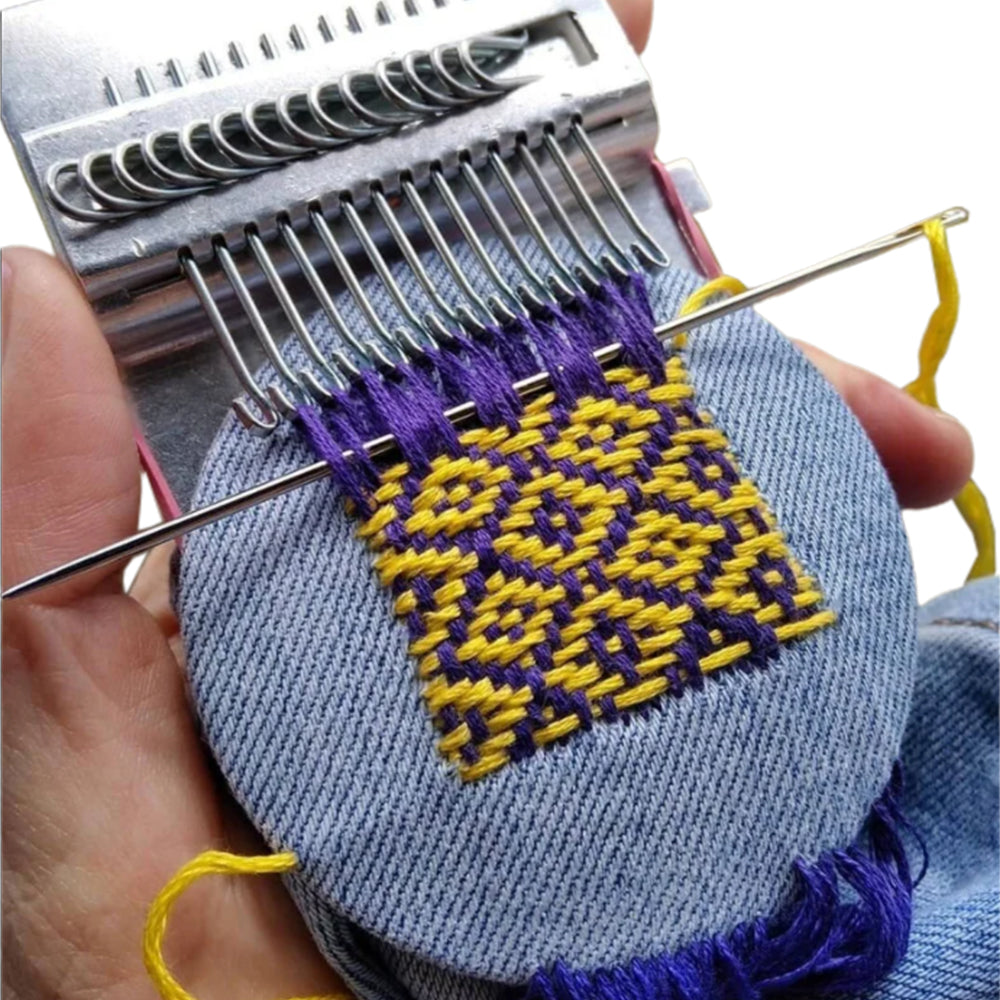 2 X Wooden Small Loom Speedweve Type Weave Tool Set DIY 14 Hooks Darning Machine