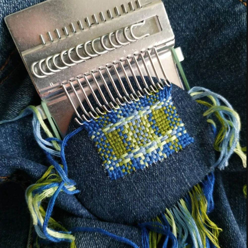 2 X Wooden Small Loom Speedweve Type Weave Tool Set DIY 14 Hooks Darning Machine