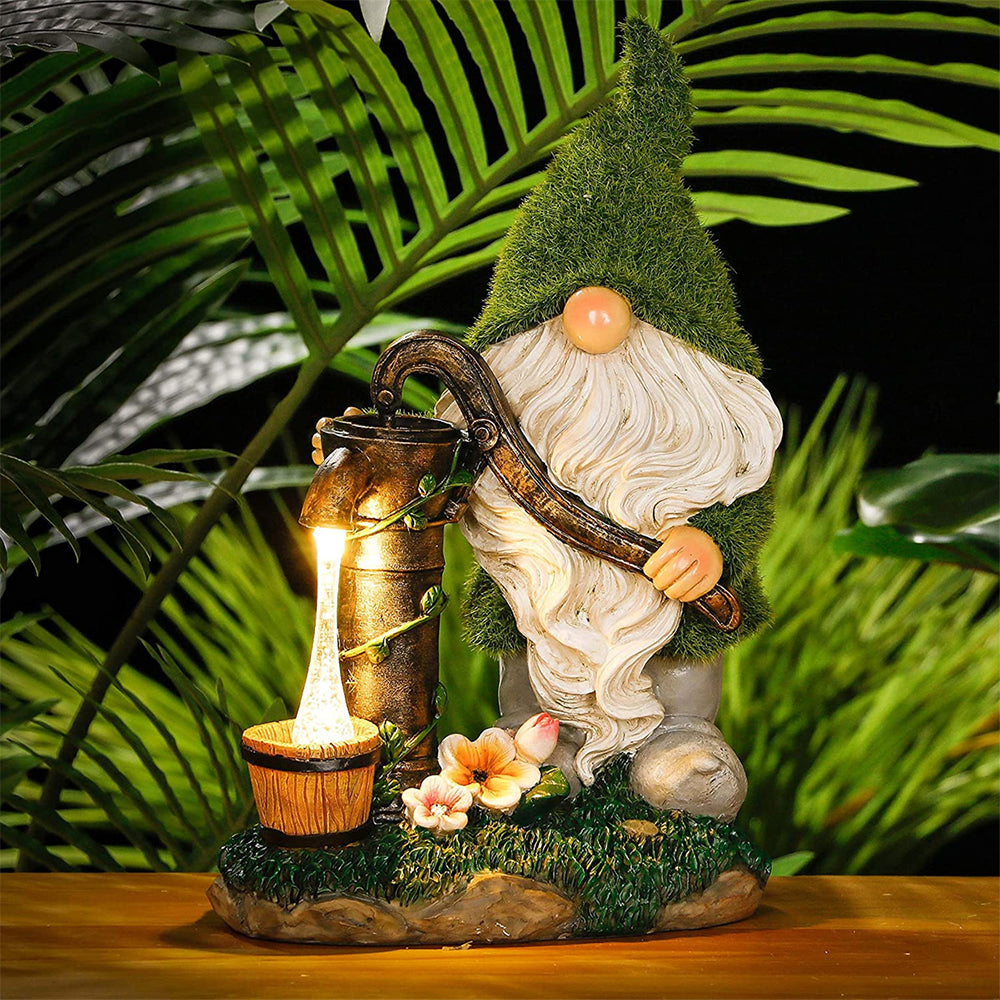 Solar Powered Lights Garden Gnome Sculpture Statue Outdoor Patio Yard Decor Style 1