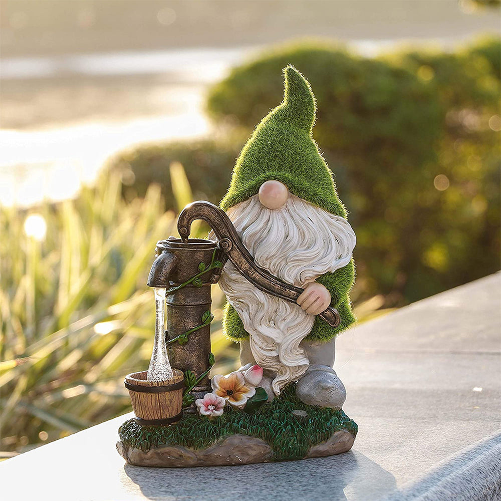 Solar Powered Lights Garden Gnome Sculpture Statue Outdoor Patio Yard Decor Style 1