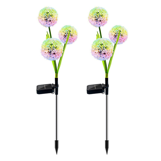 2X Solar Powered Dandelion Lights Patio Stake Walkway Lamp Outdoor Garden Decor