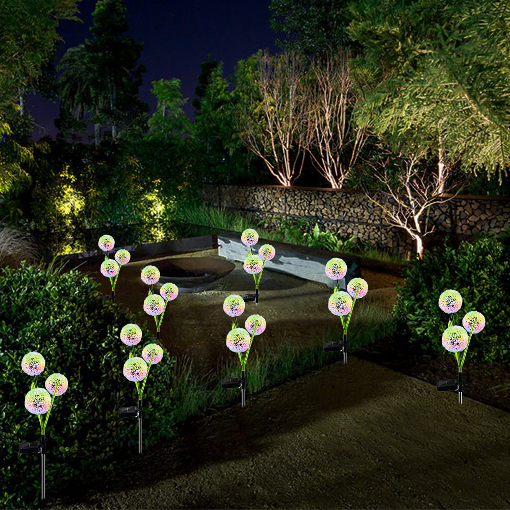 4X Solar Powered Dandelion Lights Patio Stake Walkway Lamp Outdoor Garden Decor