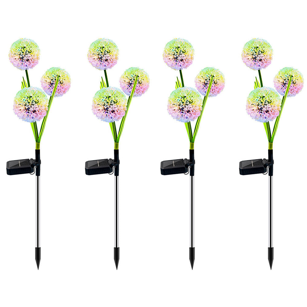 4X Solar Powered Dandelion Lights Patio Stake Walkway Lamp Outdoor Garden Decor