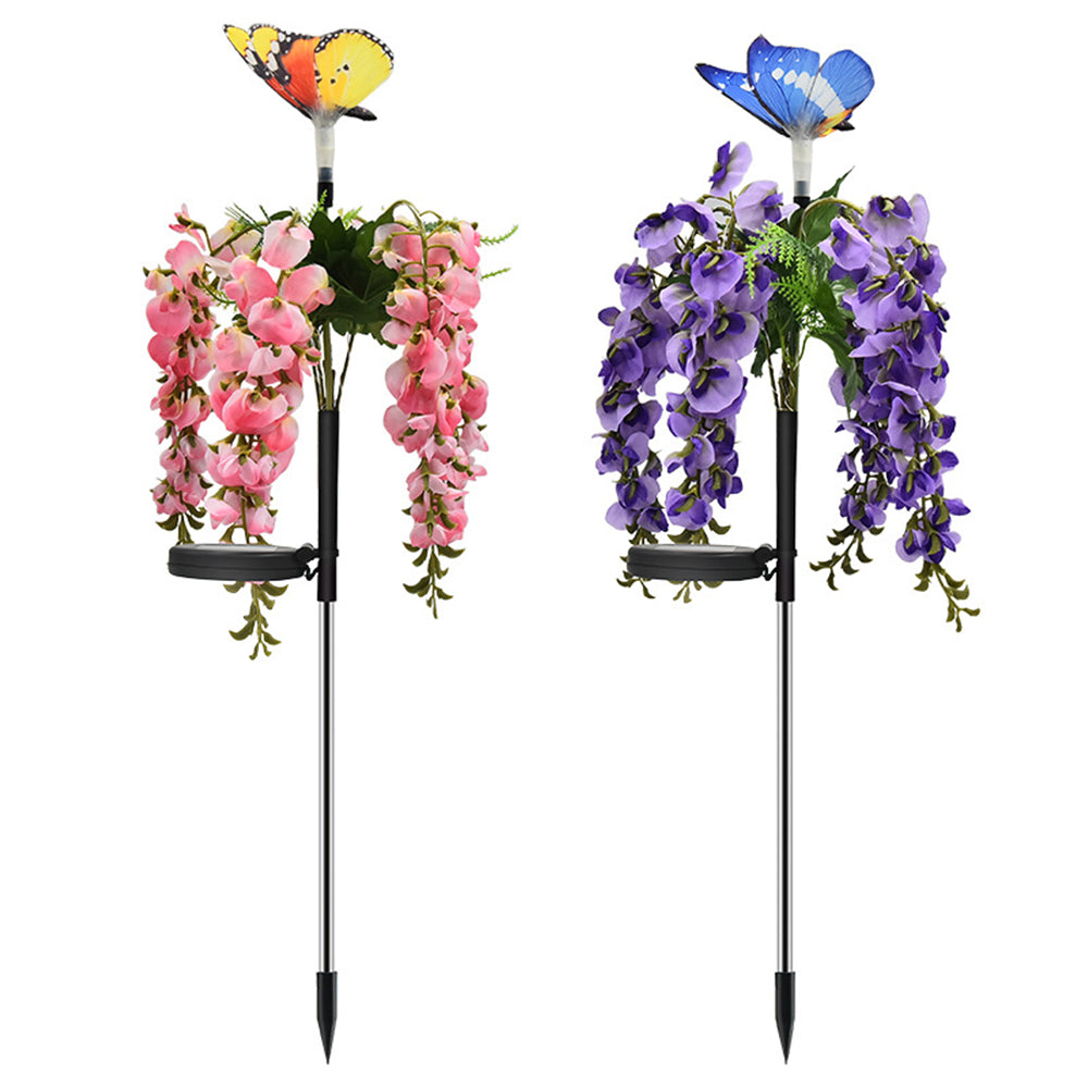 4X Solar Powered Butterfly Flower Light Patio Walkway Lamp Outdoor Garden Decor