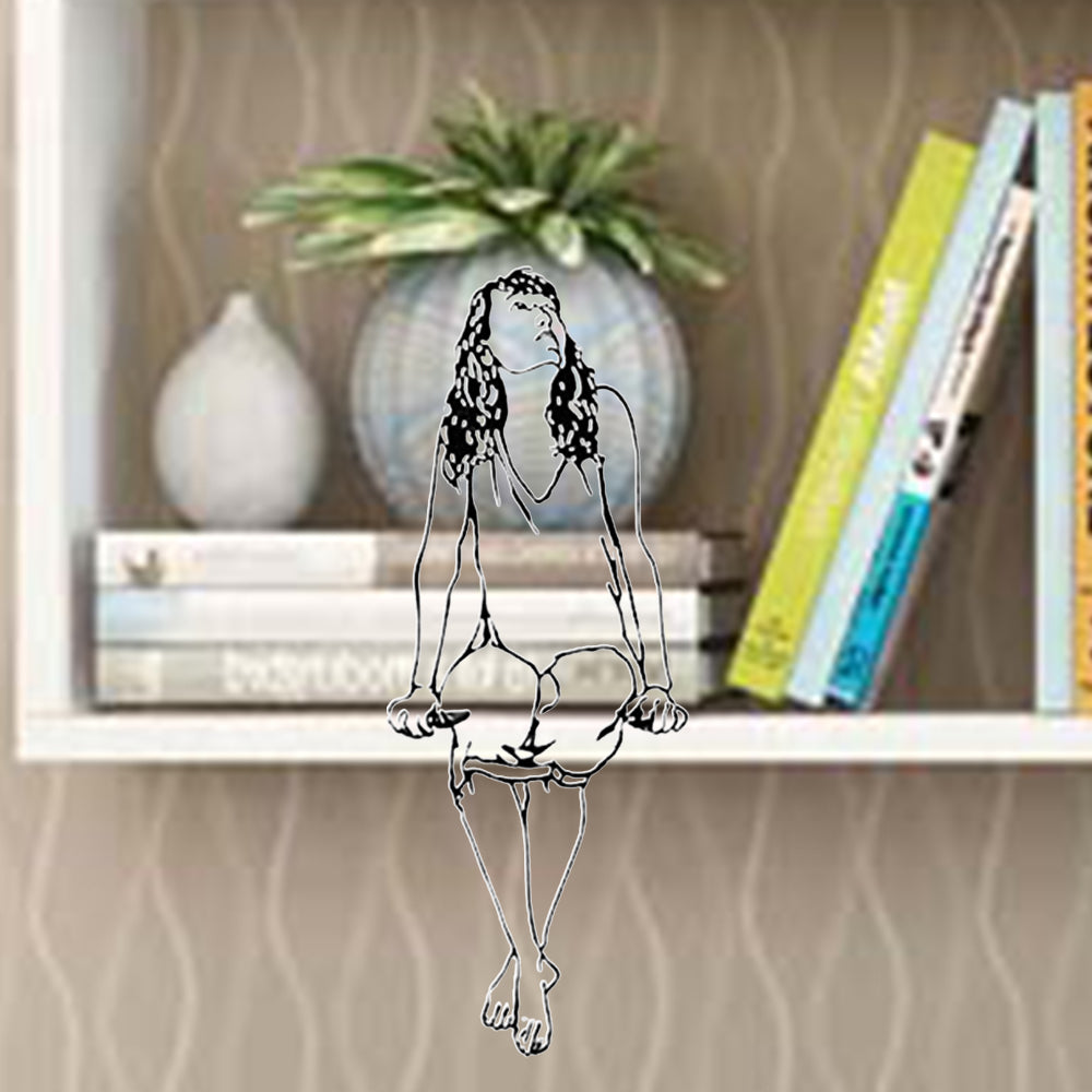 2 X Metal Ground Mount Decor Book Shelf Sculpture Home Decor