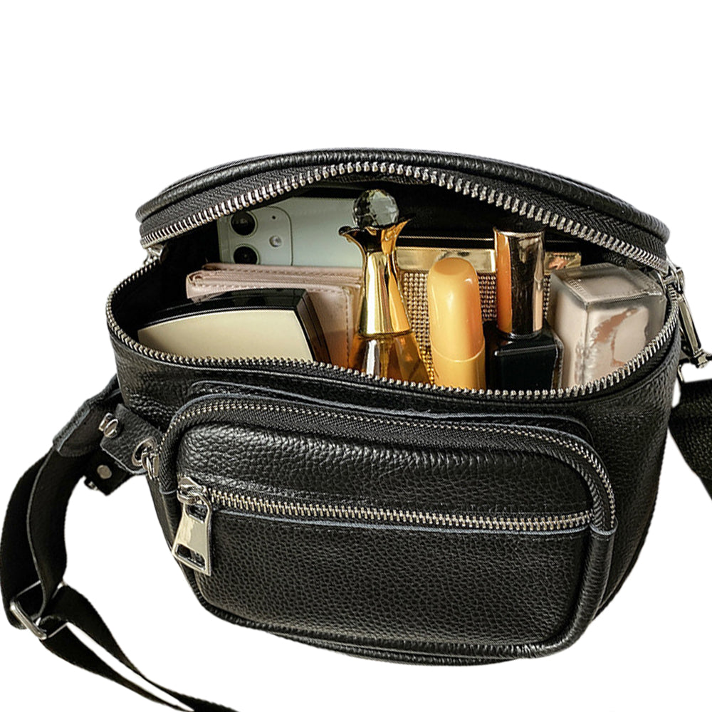 Women Genuine Leather Crossbody Bag Shoulder Bag Multi Pockets Bag
