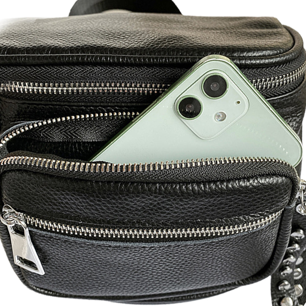 Women Genuine Leather Crossbody Bag Shoulder Bag Multi Pockets Bag