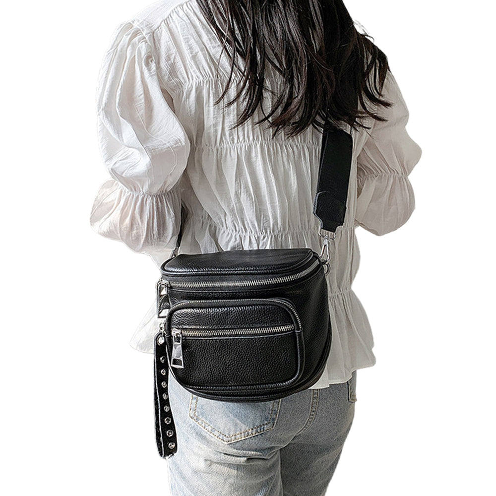 Women Genuine Leather Crossbody Bag Shoulder Bag Multi Pockets Bag