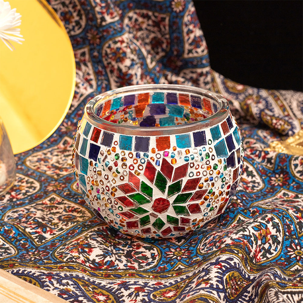 DIY Mosaic Tiles Stained Glass Candle Holder Tea Light Holder Key Organizer