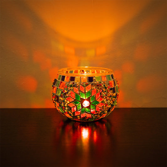 2X DIY Mosaic Tiles Stained Glass Candle Holder Tea Light Holder Key Organizer