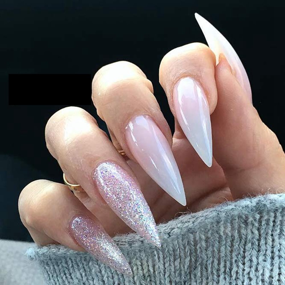 200Pcs Clear Fake Nail Tips with 20 Sheets Self Adhesive Manicure Nail Sticker