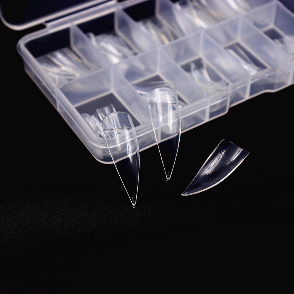 200Pcs Clear Fake Nail Tips with 20 Sheets Self Adhesive Manicure Nail Sticker