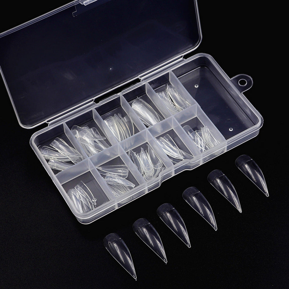 200Pcs Clear Fake Nail Tips with 20 Sheets Self Adhesive Manicure Nail Sticker