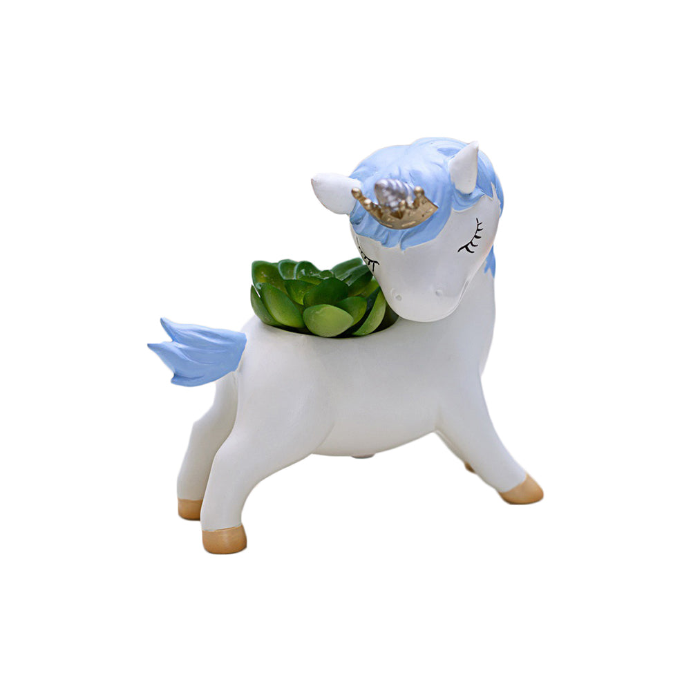 1X Unicorn Succulent Planter Pot Plant Pot Blue