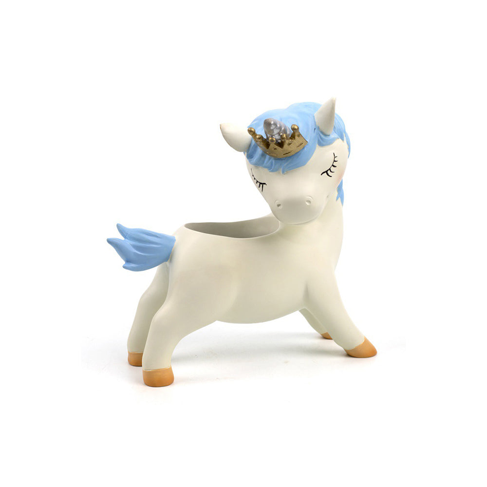 1X Unicorn Succulent Planter Pot Plant Pot Blue