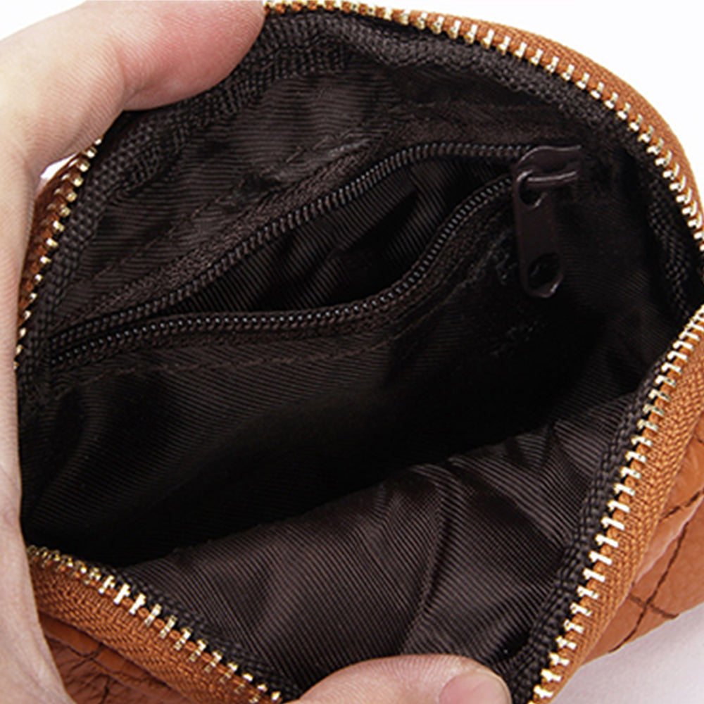 2X Genuine Leather Purse Quilting Wallet Brown Black