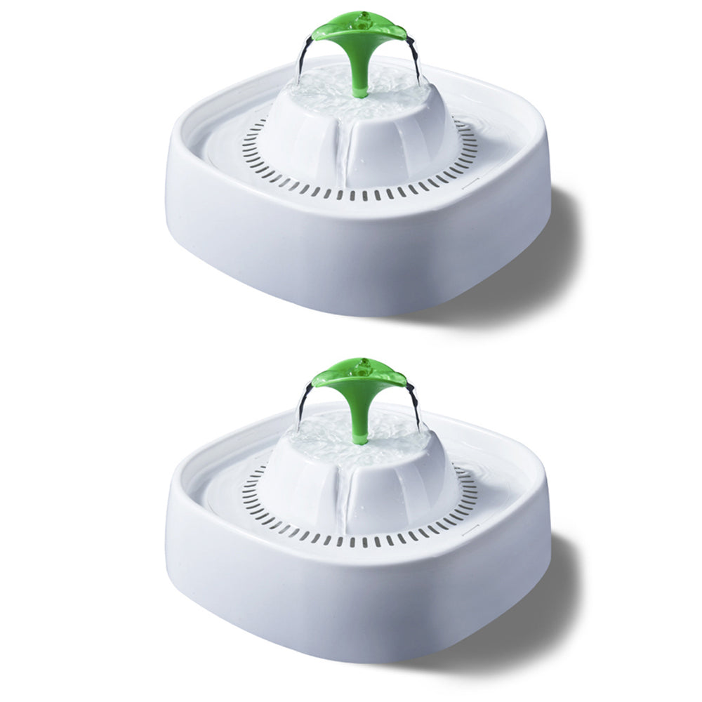 2X 1.3L USB Electric Automatic Pet Water Fountain Dog Cat Drinking Dispenser