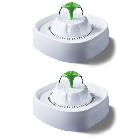2X 1.3L USB Electric Automatic Pet Water Fountain Dog Cat Drinking Dispenser