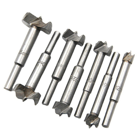 7Pcs Wood Drilling Forstner Bit Woodworking Hole Saw Cutter Drill Bit