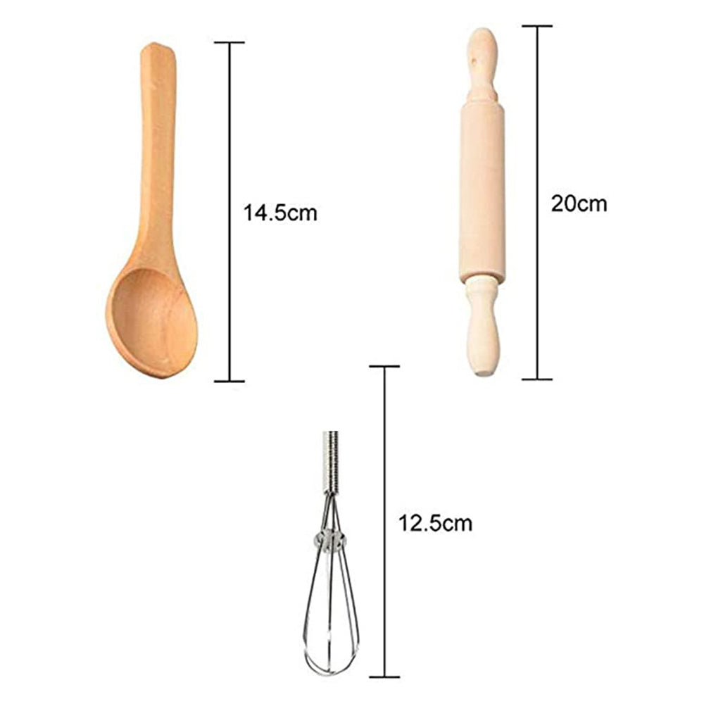 Kids Baking Play Toys Set Cooking Set Chef Costume Kit Pink Apron