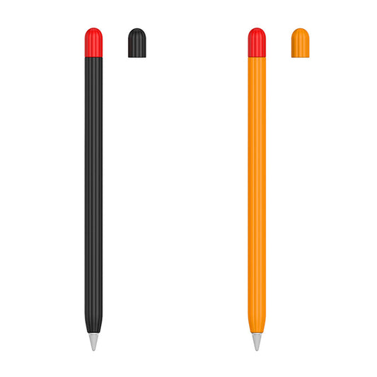 2X for Apple Pencil 1st Generation Silicone Pencil Cover Pen Sleeve Black Orange