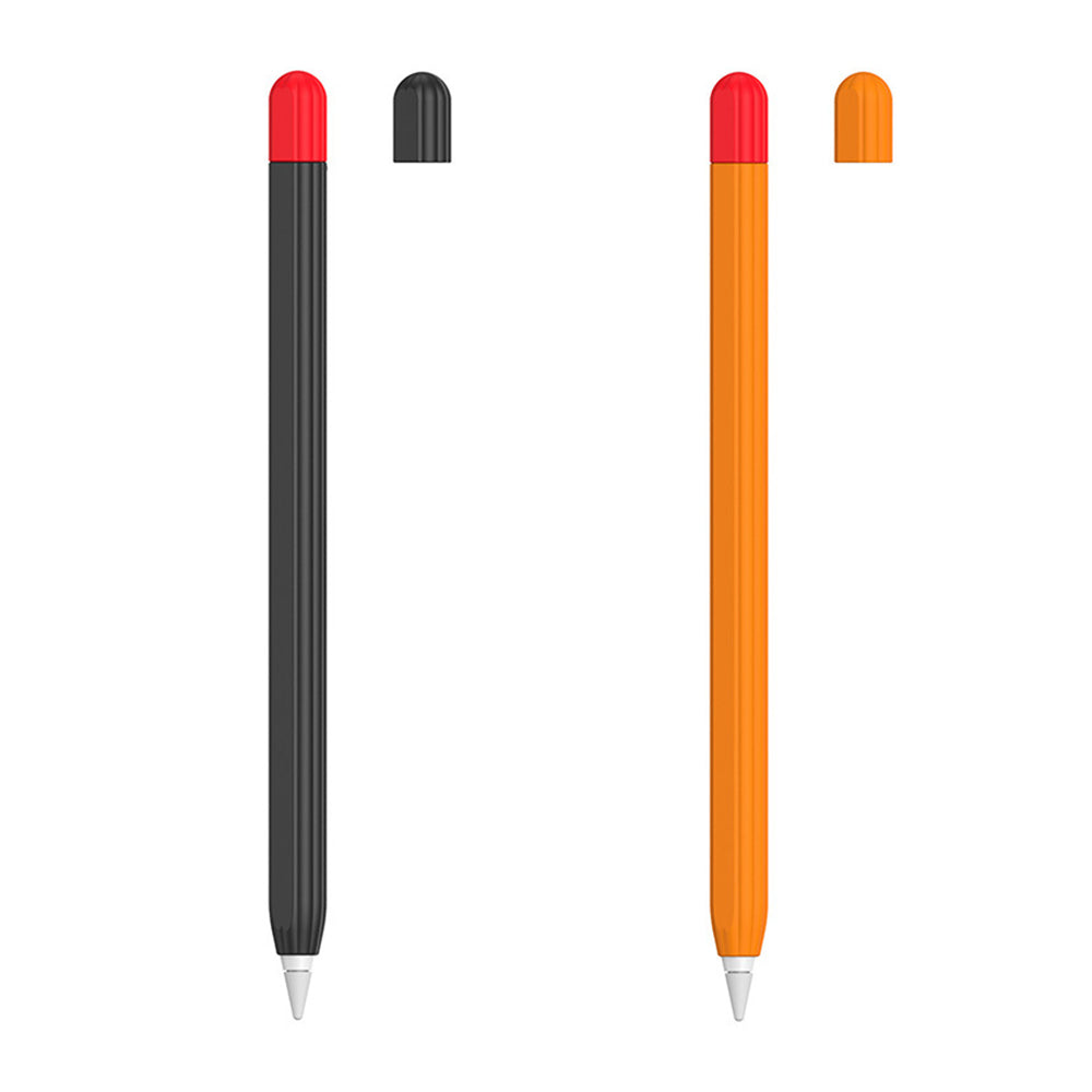 2X for Apple Pencil 2nd Generation Silicone Pencil Cover Pen Sleeve Black Orange