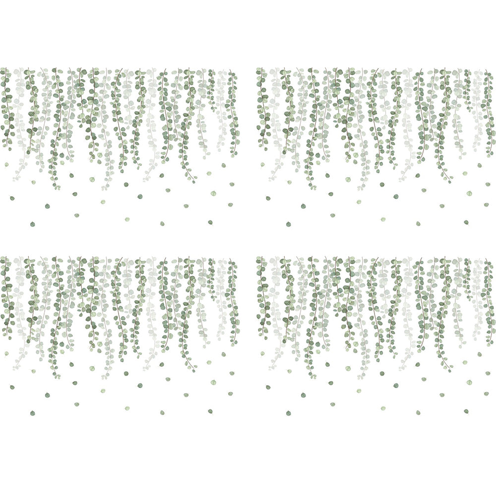 4X Self-Adhesive Green Leaves Plant Wall Sticker Wall Paper Wallpaper Home Decor