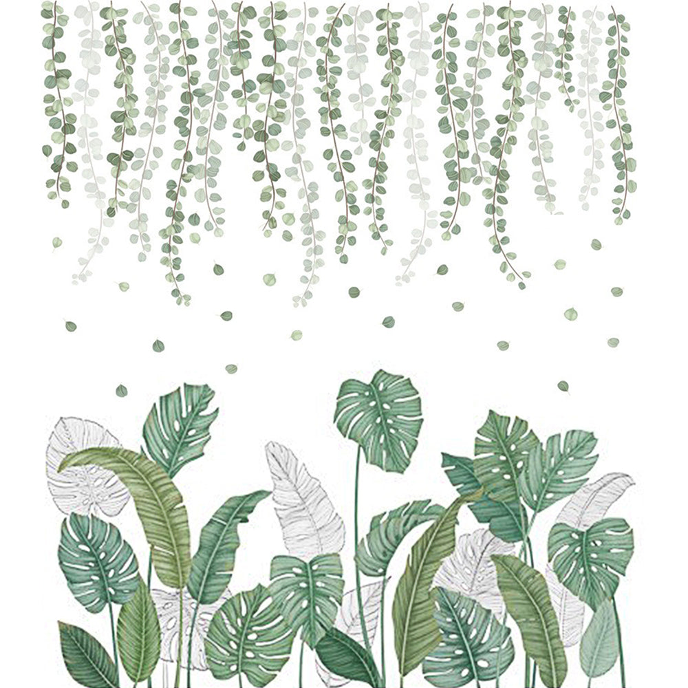 2X Self-Adhesive Green Leaves Vine Plant Wall Sticker Wallpaper Home Decor