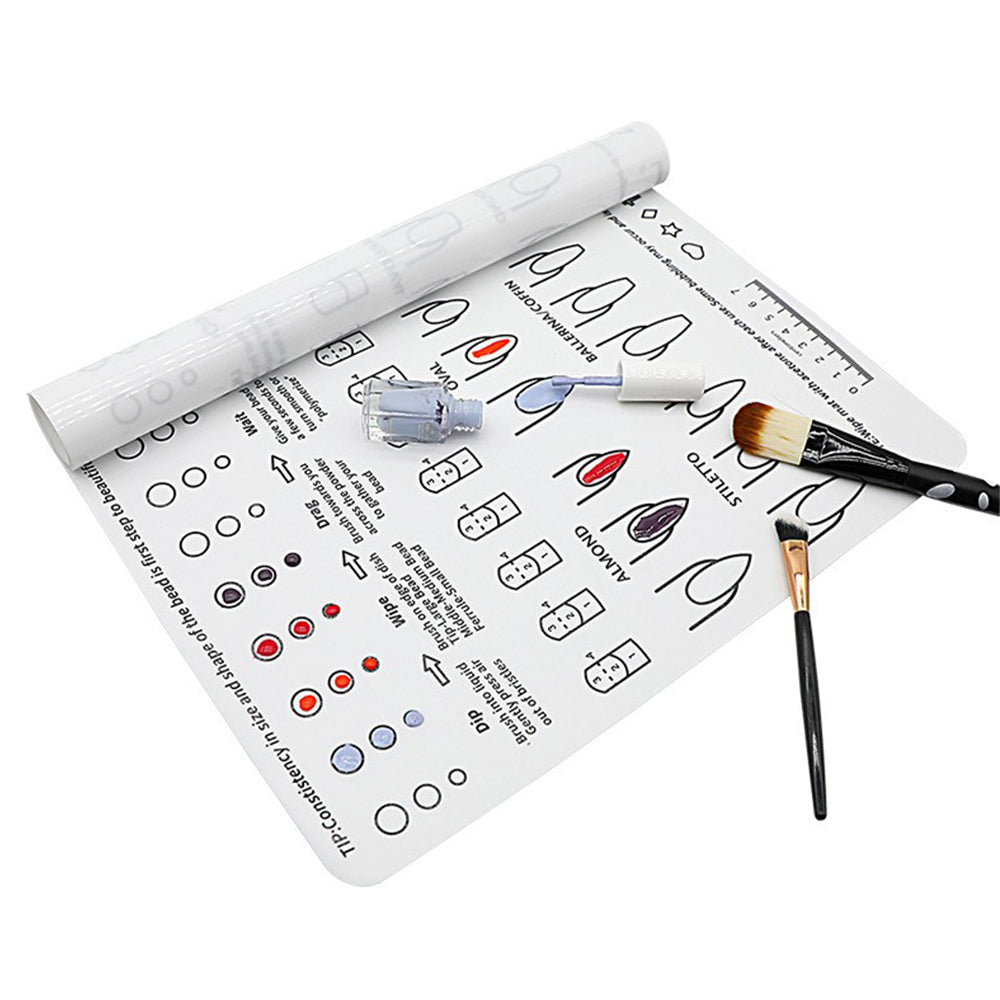 1X Silicone Nail Training Mat Nail Trainer Nail Art Practice Pad Template