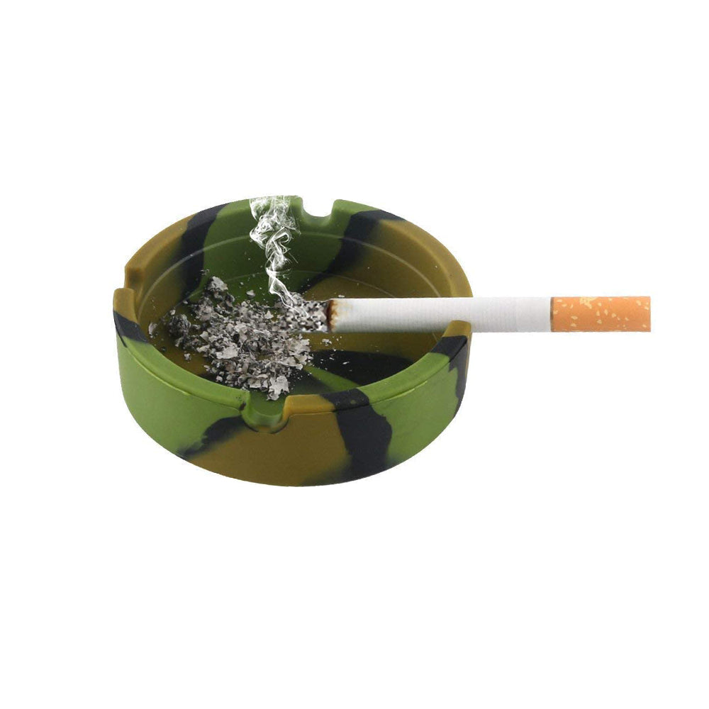 3X Silicone Ashtray 4 Slots Ash Tray Coaster Camouflage Black Army Green Pink