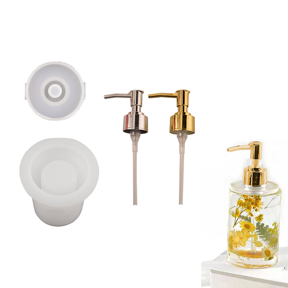 DIY Resin Casting Mould Perfume Bottle Silicone Mold Soap Dispenser Pump Style 1