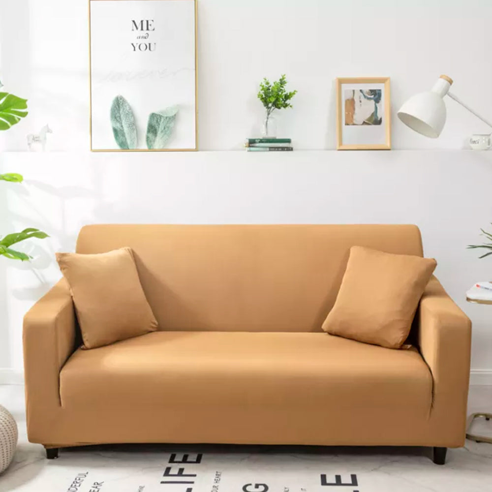 Sofa Cover Couch Cover Furniture Protector Stretch Sofa Slipcover for 4 Seater Camel