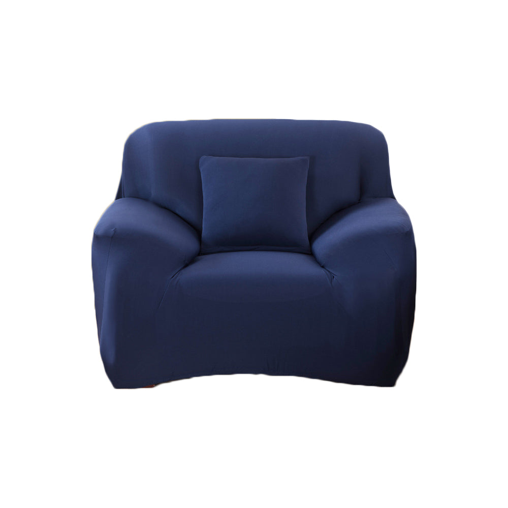 Sofa Cover Navy Solid Colour Sofa Protector Stretch Couch Slipcover 1 Seat