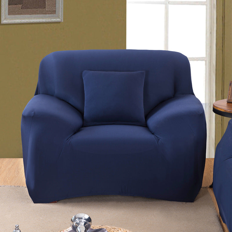 Sofa Cover Navy Solid Colour Sofa Protector Stretch Couch Slipcover 1 Seat