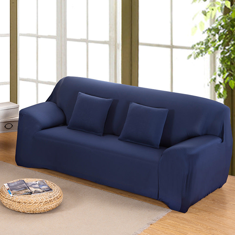 Sofa Cover Navy Solid Colour Sofa Protector Stretch Couch Slipcover 3 Seats