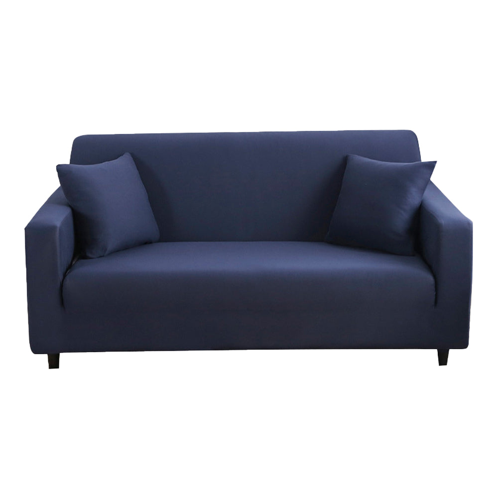 Sofa Cover Navy Solid Colour Sofa Protector Stretch Couch Slipcover 3 Seats